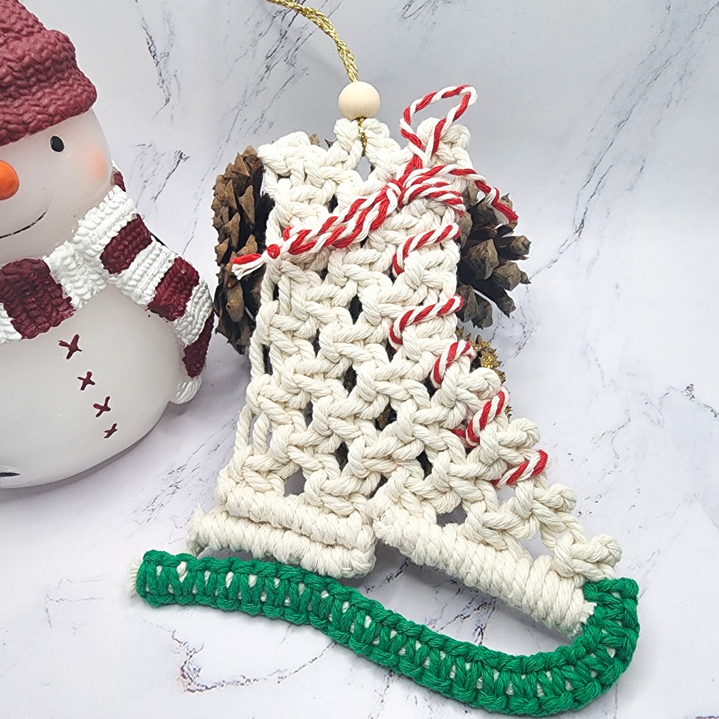 Macrame Ice Skate / Christmas ornaments