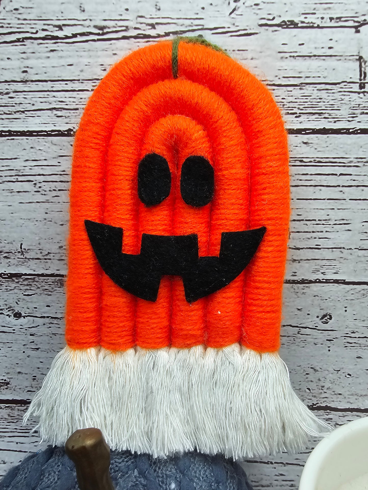 Handmade Macramé Ghost & Pumpkin – Halloween & Fall Decor