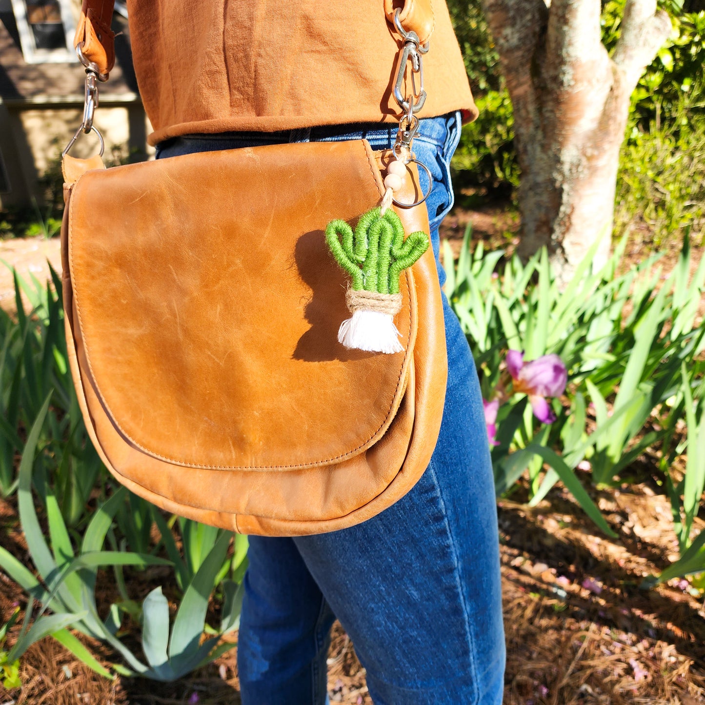 Macrame Cactus Keychain