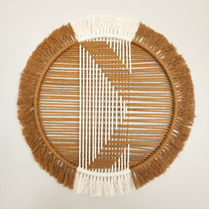 Handwoven macrame hoop Circle wall decor