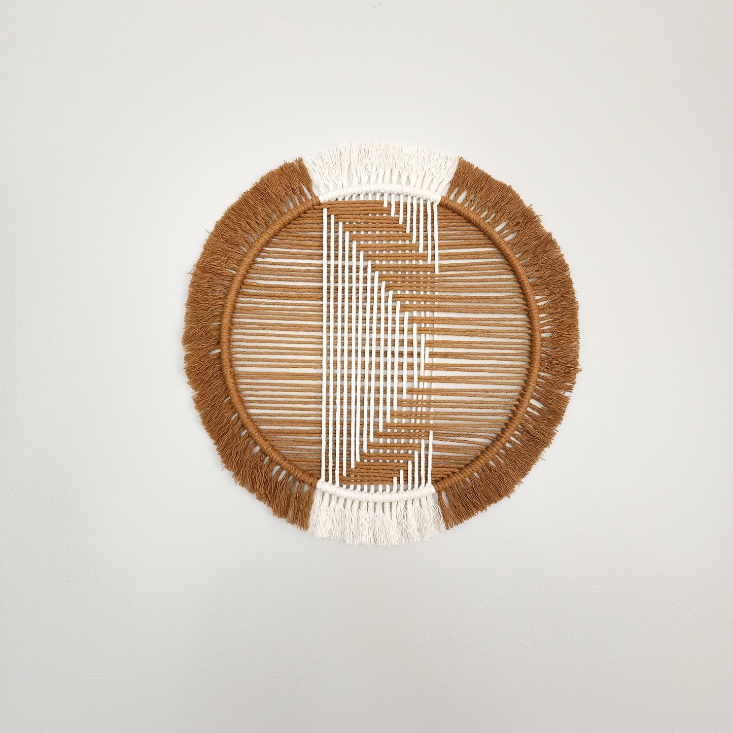 Handwoven macrame hoop Circle wall decor