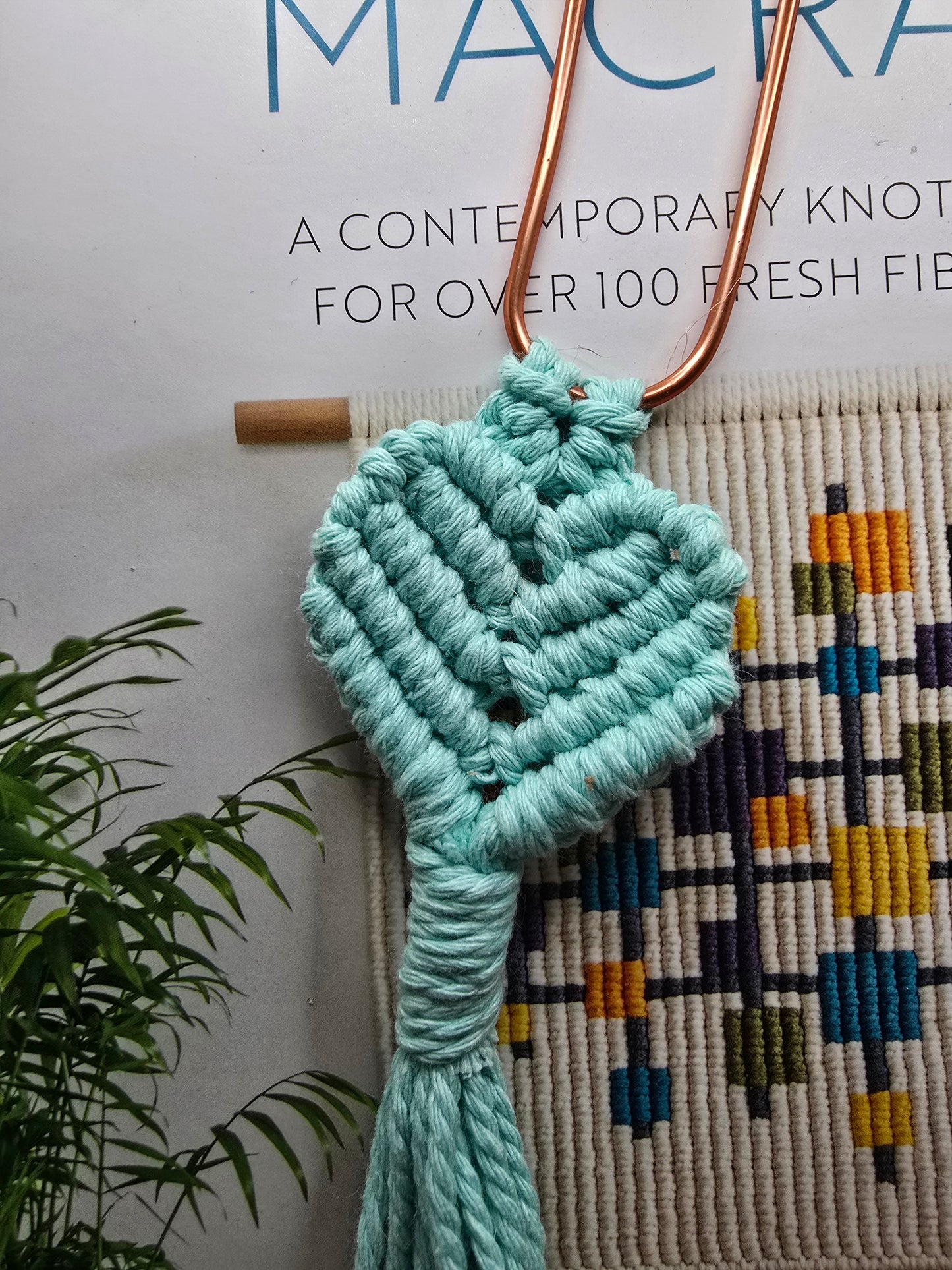 Macrame paper clip Bookmark