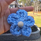 Floral handmade keychain with tshirt cord