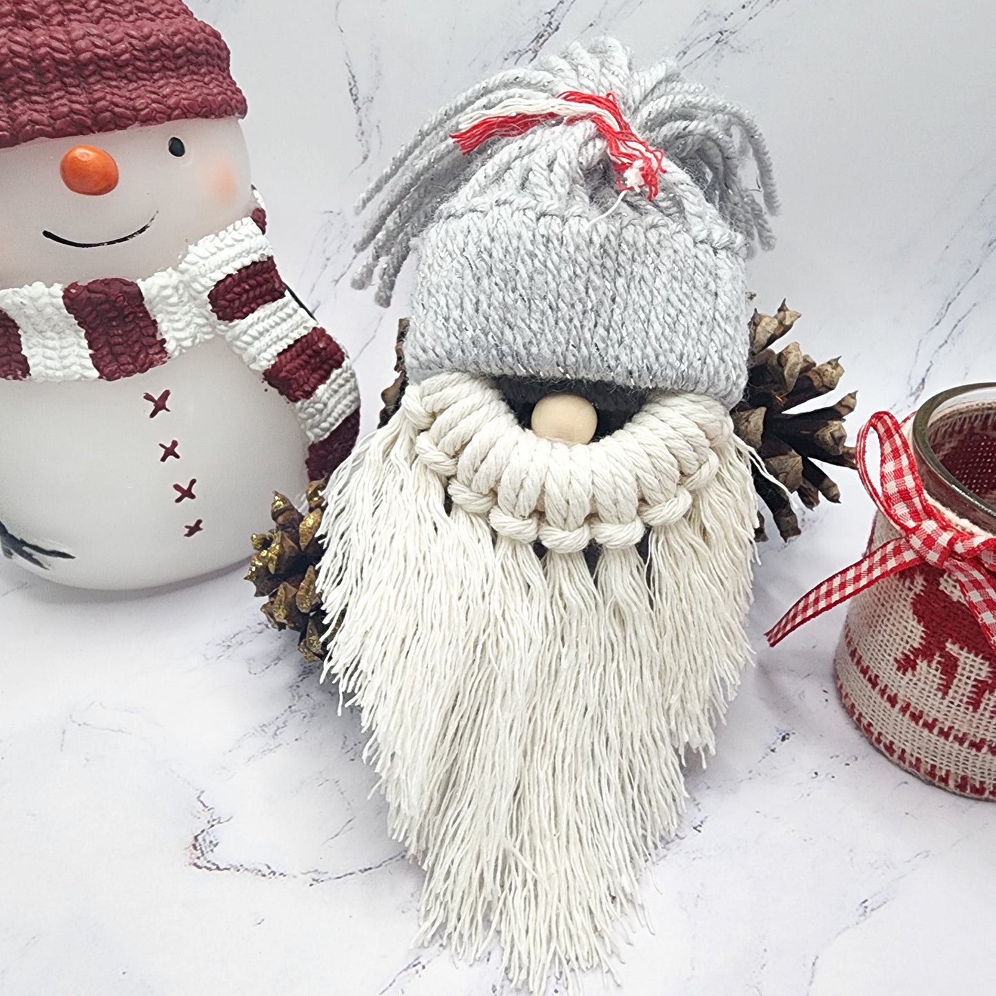 Boho macrame Santa Christmas decor