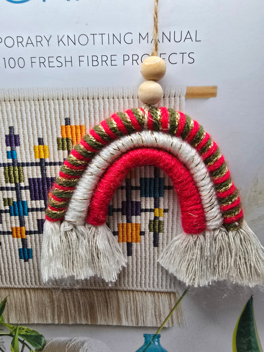 Handmade Macrame Christmas Bookmark – Holiday Gift Idea