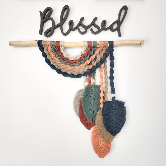 Handmade boho leaf wall hanging decor