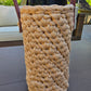 Handmade crochet wine bag with leather handle. – eco-friendly gift for wine lovers.