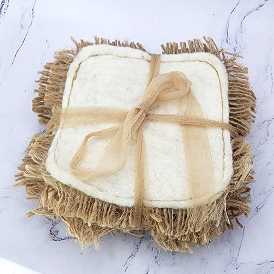 Handmade wool felt coaster table decor