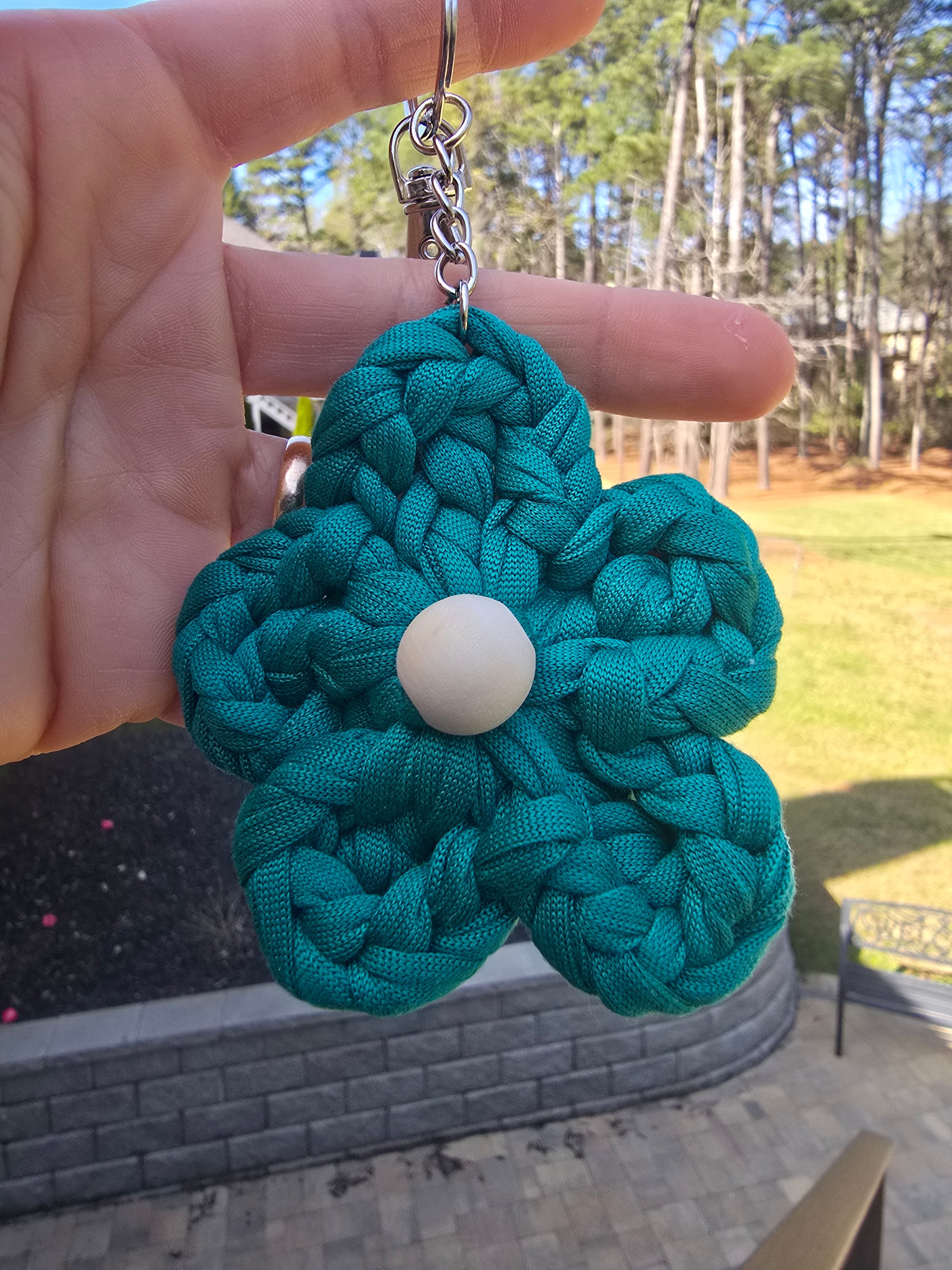 Handmade flower bag charm keychain