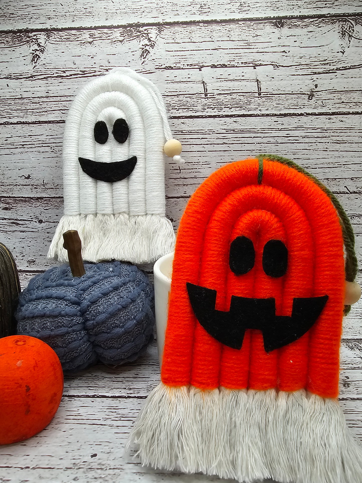 Handmade macrame decor for Halloween 

