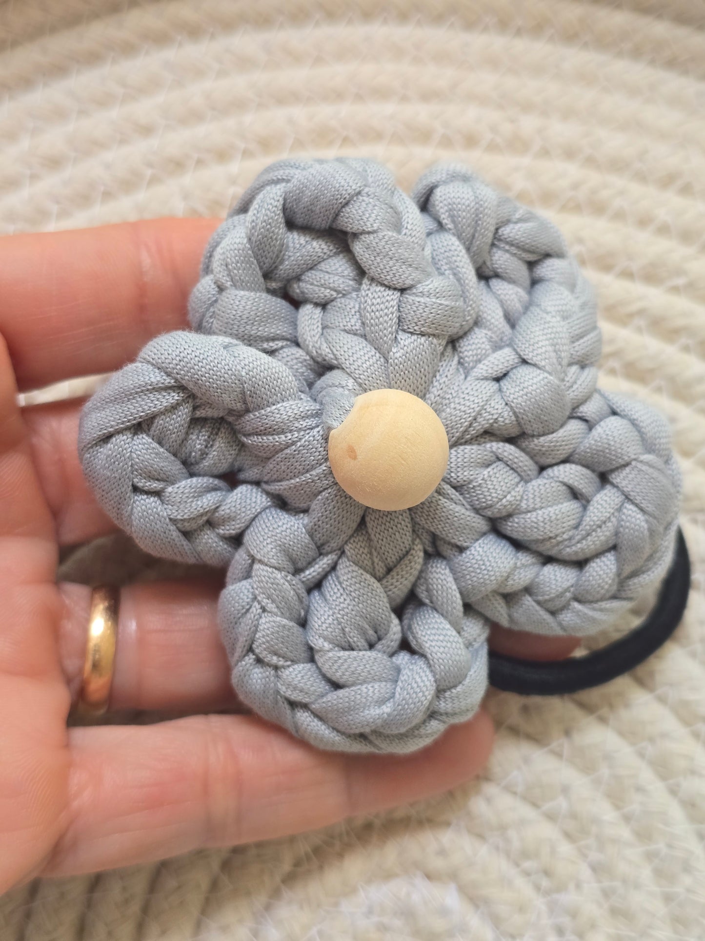 Handmade flower hair accessory for everyday hairstyle