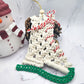 Macrame ice skate winter ornament decor