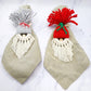 Cotton macrame Santa napkin holders holiday table decor