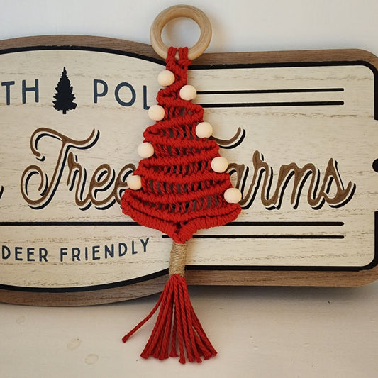 Handmade macrame Christmas tree ornament