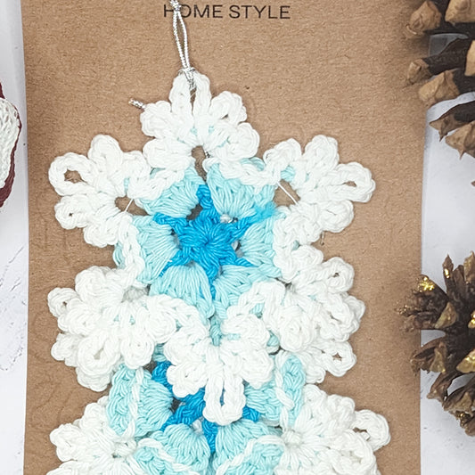 Handmade crochet Christmas snowflake ornament