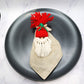 Handmade macrame Santa napkin holder for Christmas table