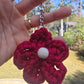 Tshirt yarn flower keychain handmade accessory