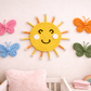 Handmade sun and butterflies wall decor for nursery
