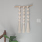 Handmade wall hanging woven with recycled cotton yarn, neutral boho decor by Ona Homestyle.