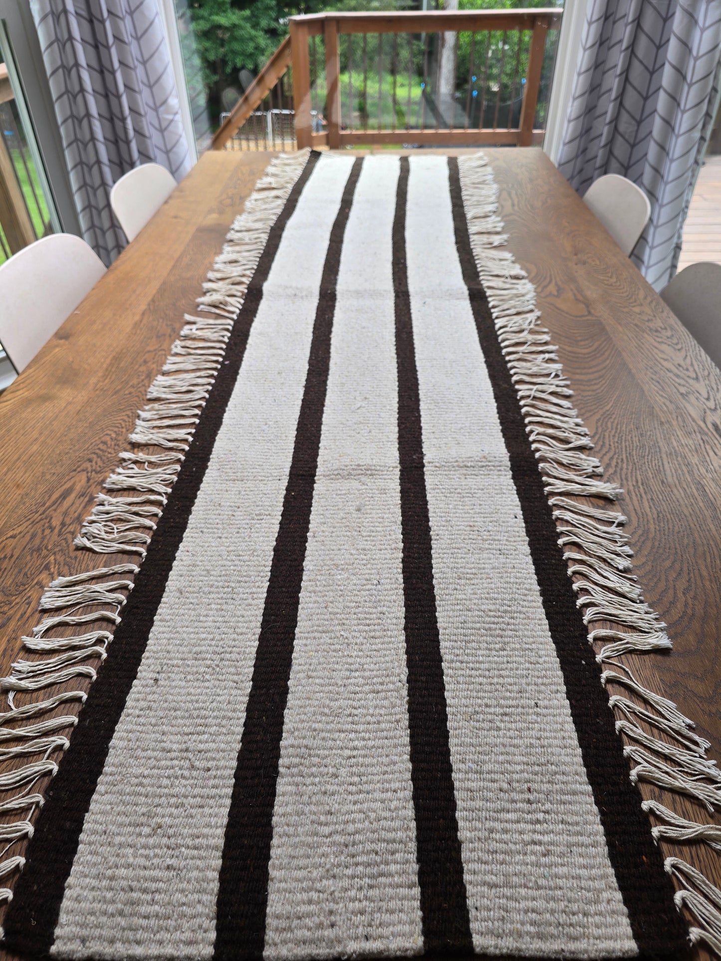 Wool Table Runner / Loom table decor