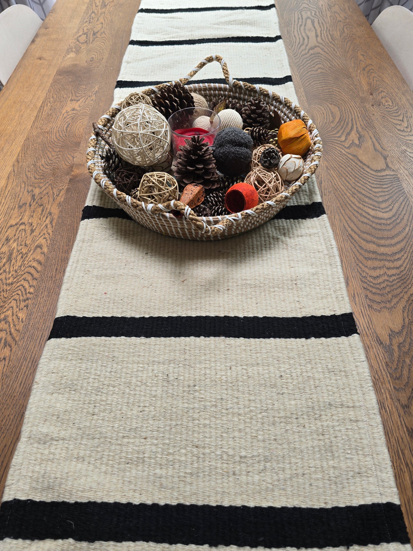 Wool Table Runner / Loom table decor
