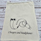 Charger and Headphones bag / Cables Accessory Bag / Cotton Charger Storage