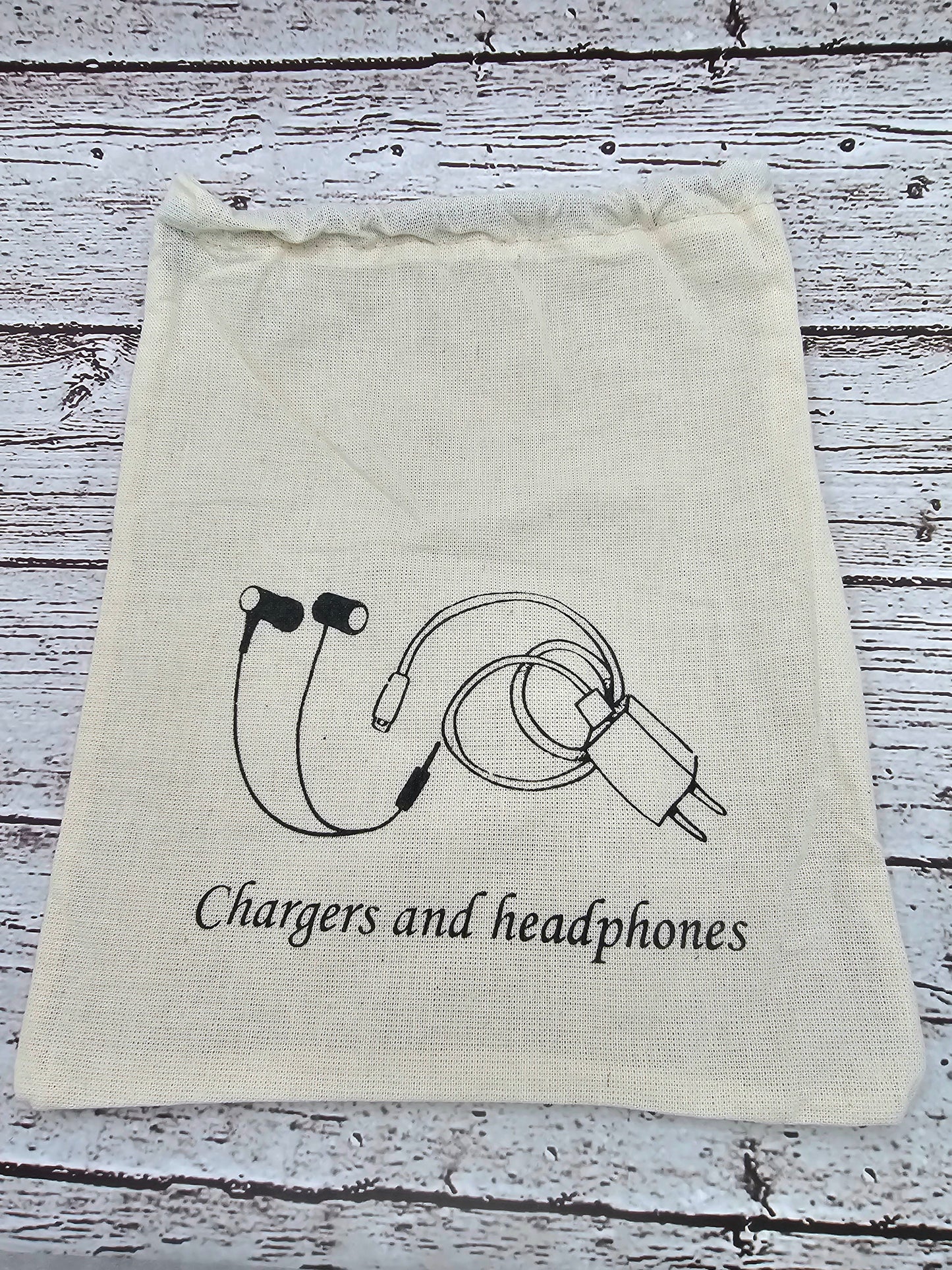 Charger and Headphones bag / Cables Accessory Bag / Cotton Charger Storage