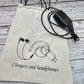 Charger and Headphones bag / Cables Accessory Bag / Cotton Charger Storage
