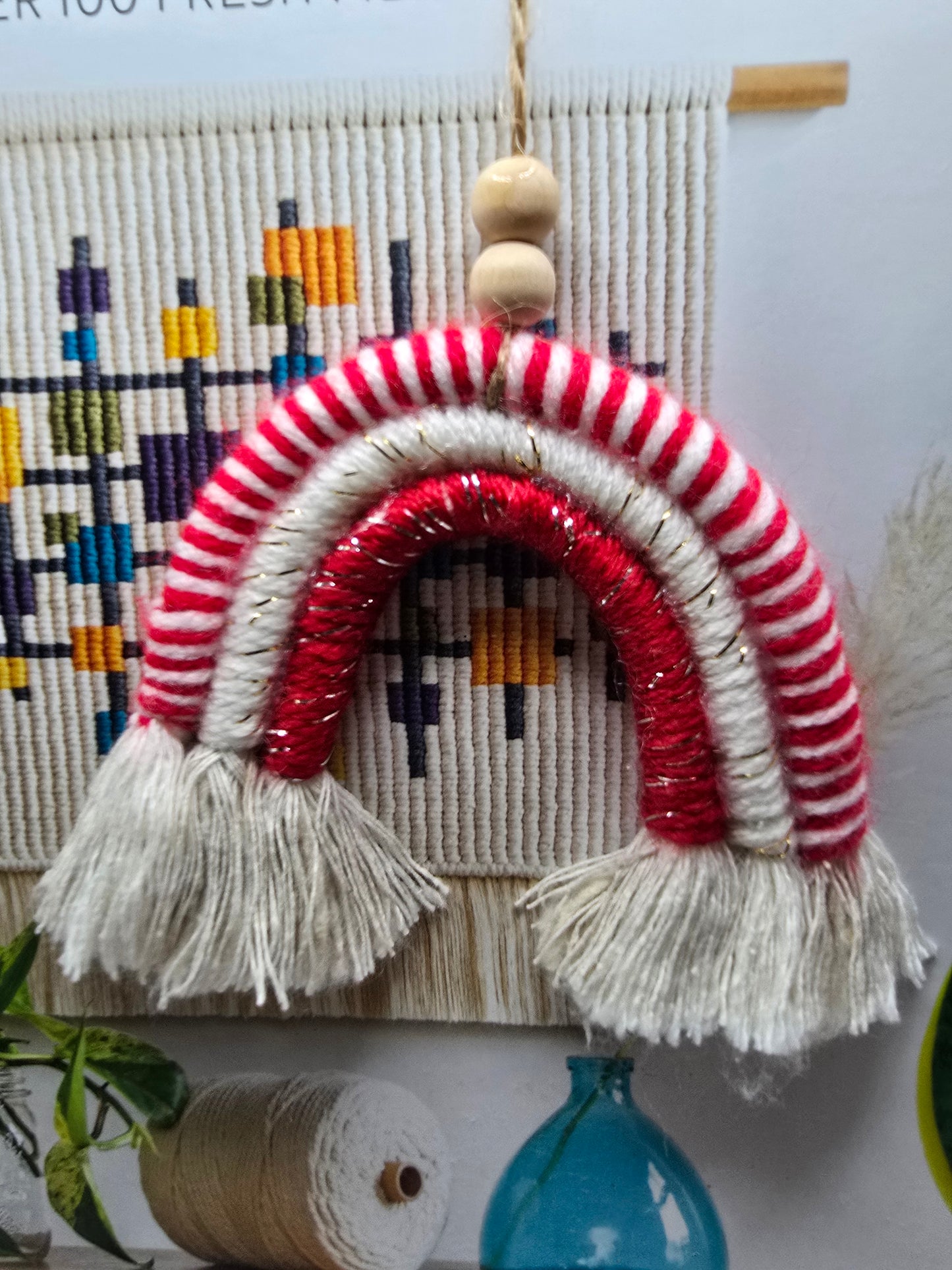 Handmade Macrame Christmas Bookmark – Holiday Gift Idea