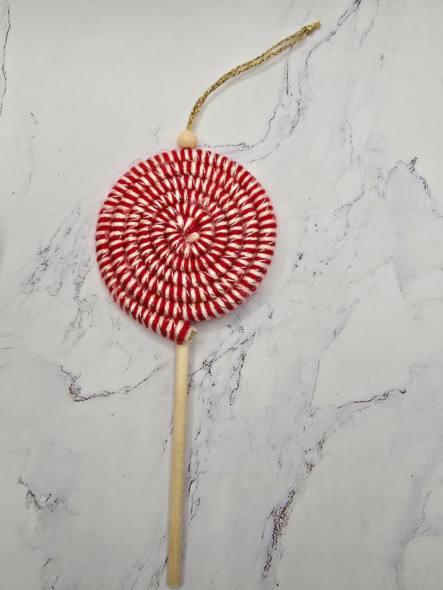 Macrame Candy Cane lollipop