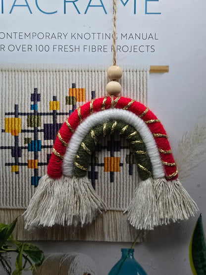 Handmade Macrame Christmas Bookmark – Holiday Gift Idea