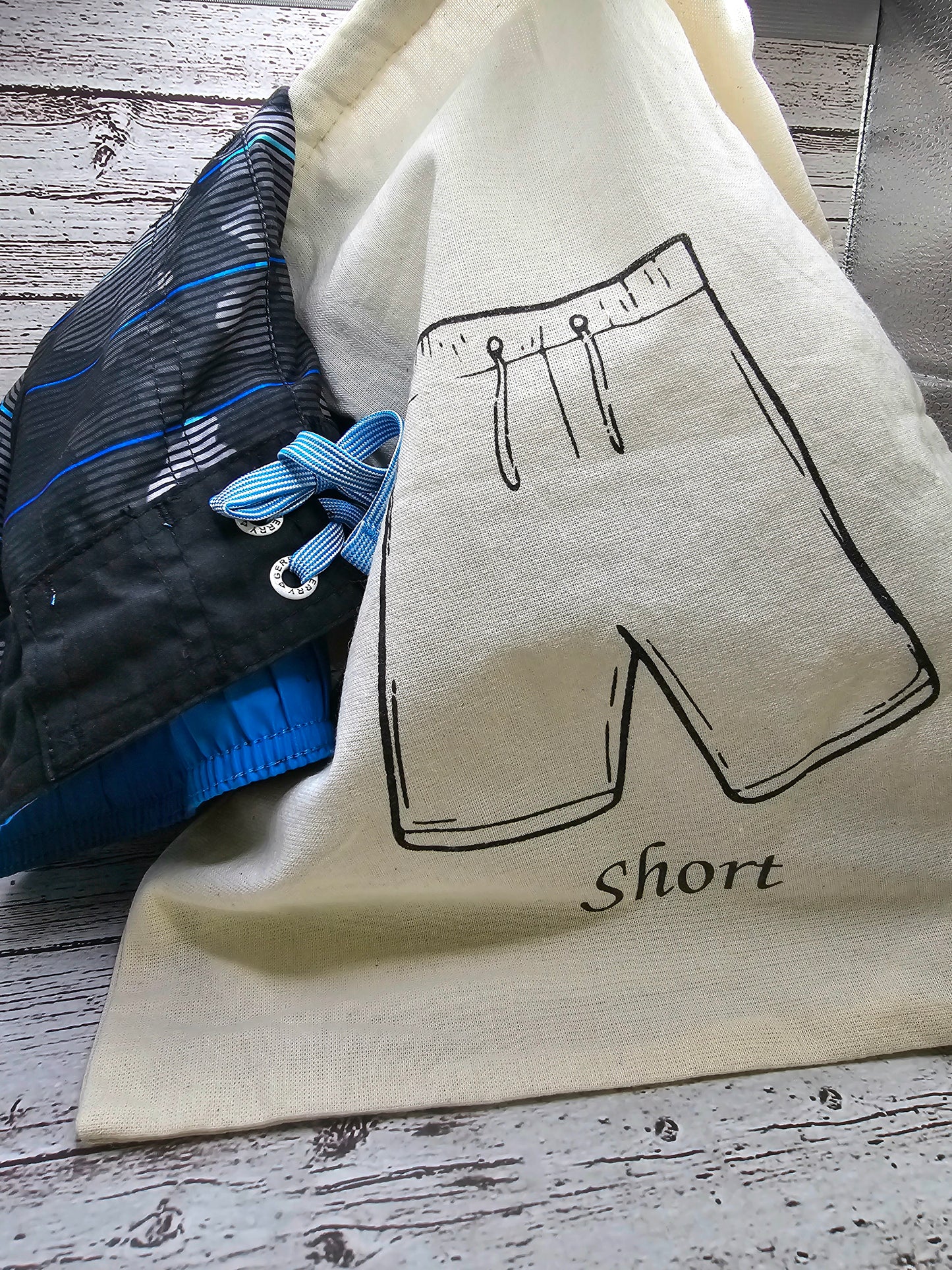 Cotton beach bag / Waterproof lined Swimwear Bag