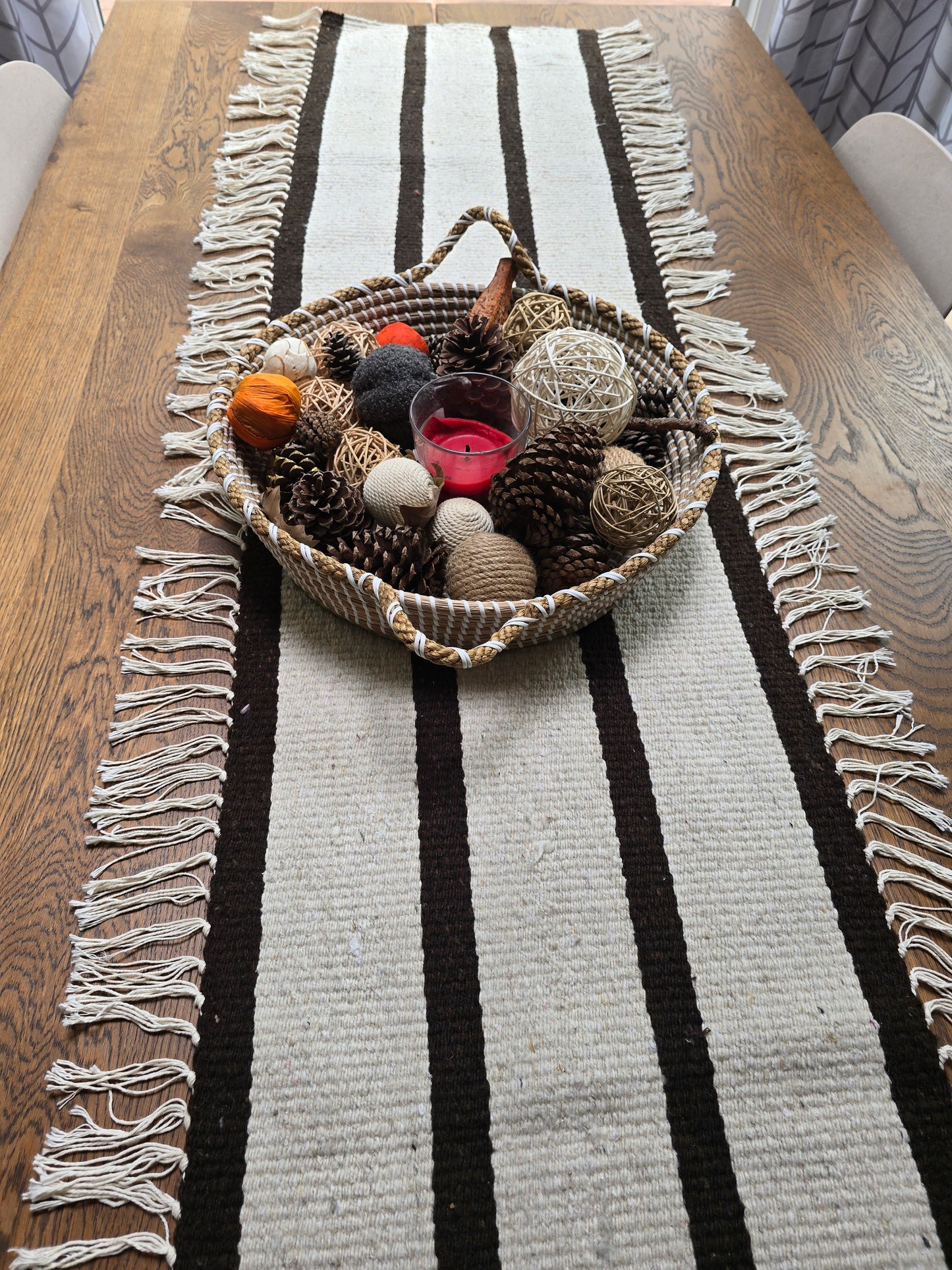 Wool Table Runner / Loom table decor