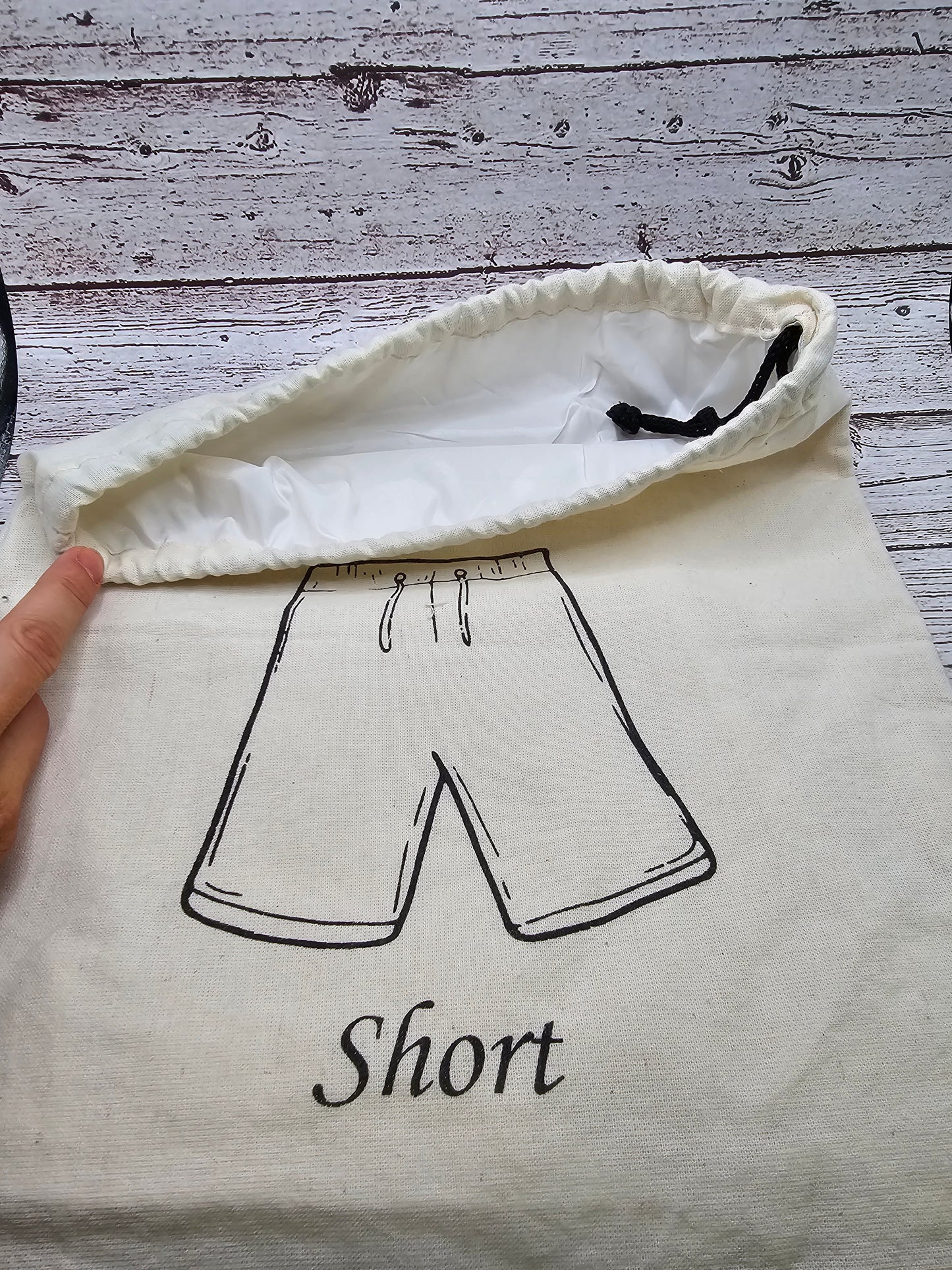 Cotton swimwear bag with waterproof lining interior for wet clothes
