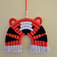 Tiger rainbow wall hanging displayed on a nursery wall – playful handmade decor for baby or child’s room.