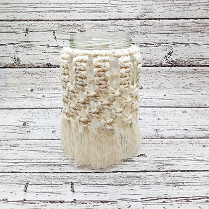 Macrame Boho Glass Candle Holder Tulip / Boho glass candle holder