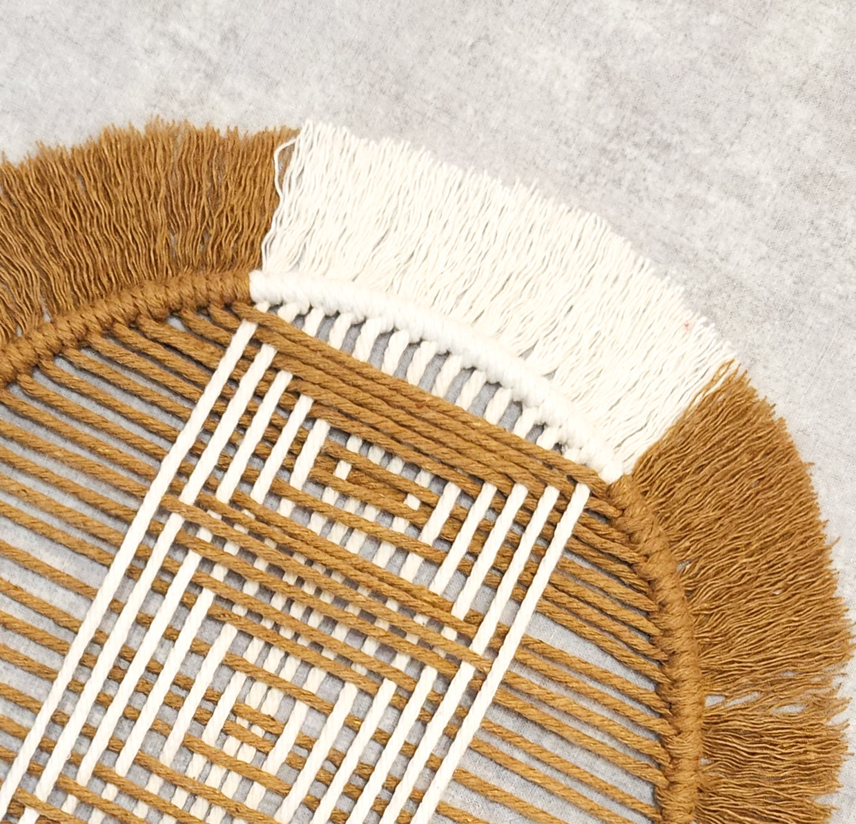 Handwoven macrame hoop Circle wall decor