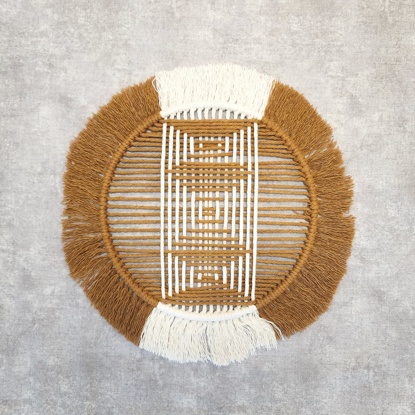 Handwoven macrame hoop Circle wall decor