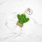 Macrame Cactus Keychain
