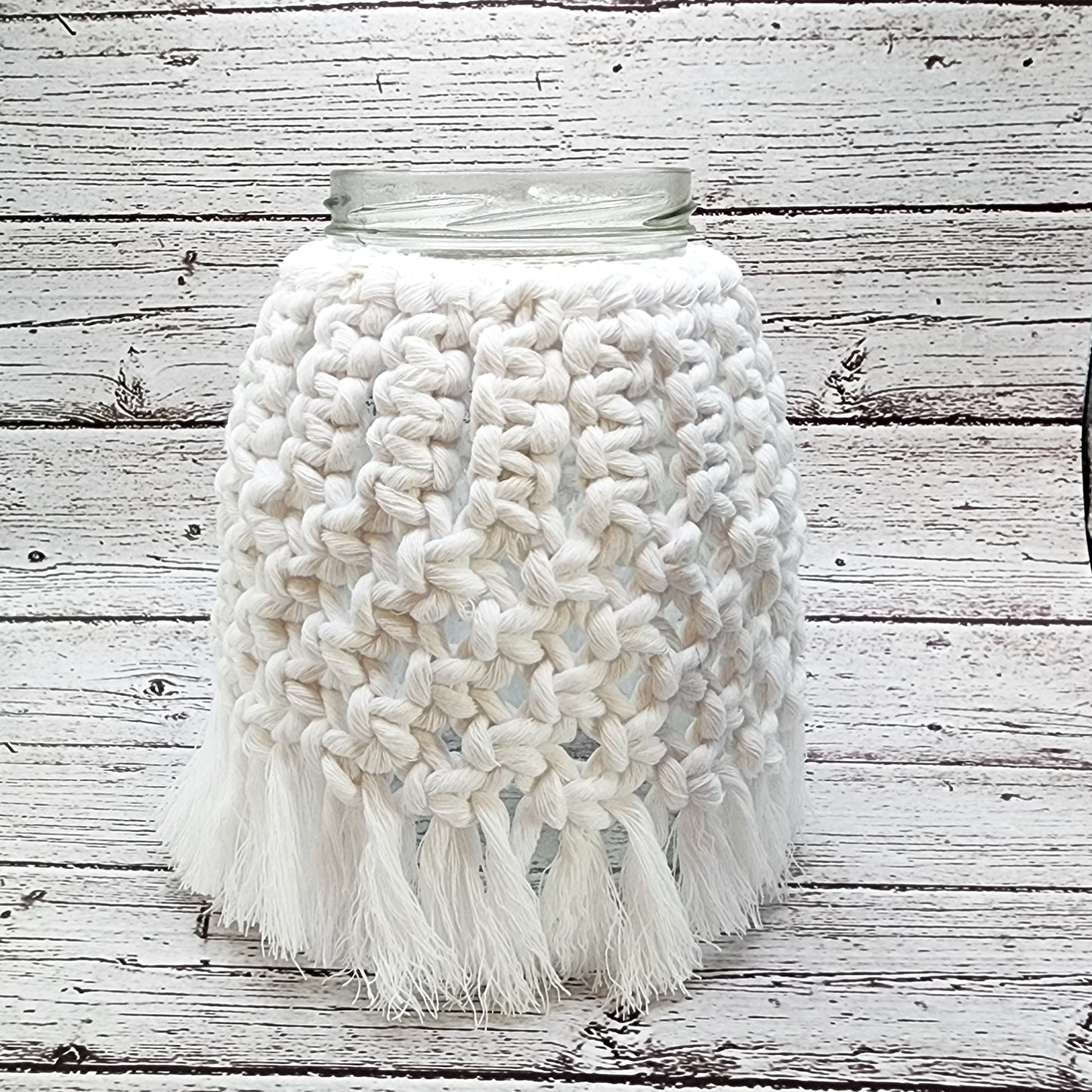 Macrame Boho Glass Candle Holder Tulip / Boho glass candle holder